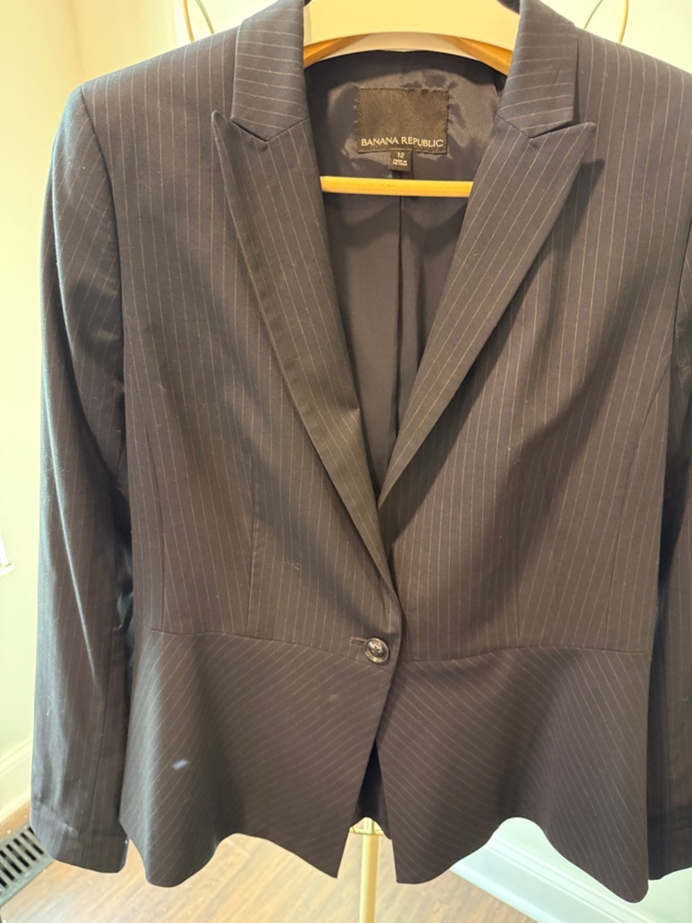 Banana Republic Women's Navy Pinstripe Blazer